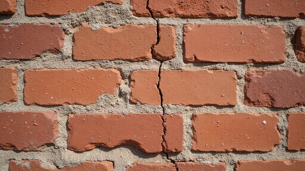 brick cracks may require attention